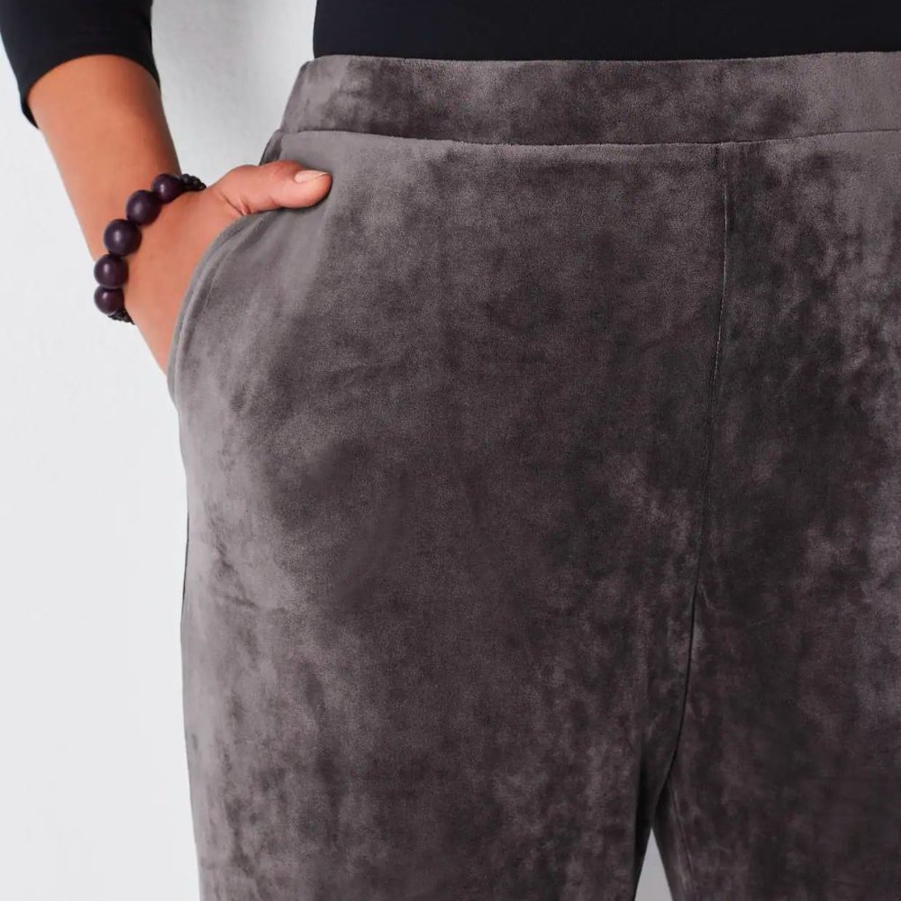 J.Jill Pure Jill Crushed-Velour Full-Leg Pants Size Medium